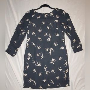Banana republic bird print dress size 0